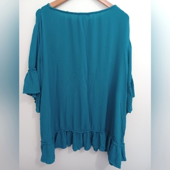 Woman Within Ruffle Hem Bell Sleeve Tunic - Picture 3 of 5
